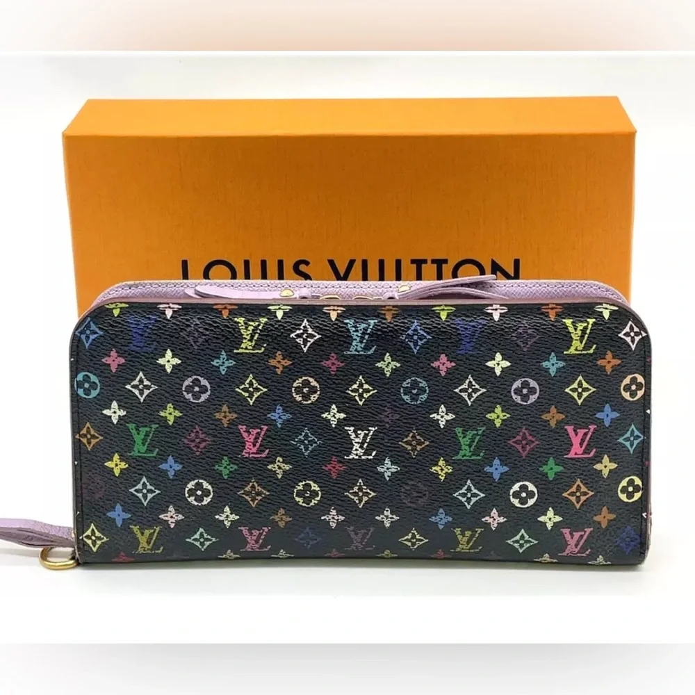 Auth Louis Vuitton Monogram Multicolor Portefeuille Insolite Wallet W/B